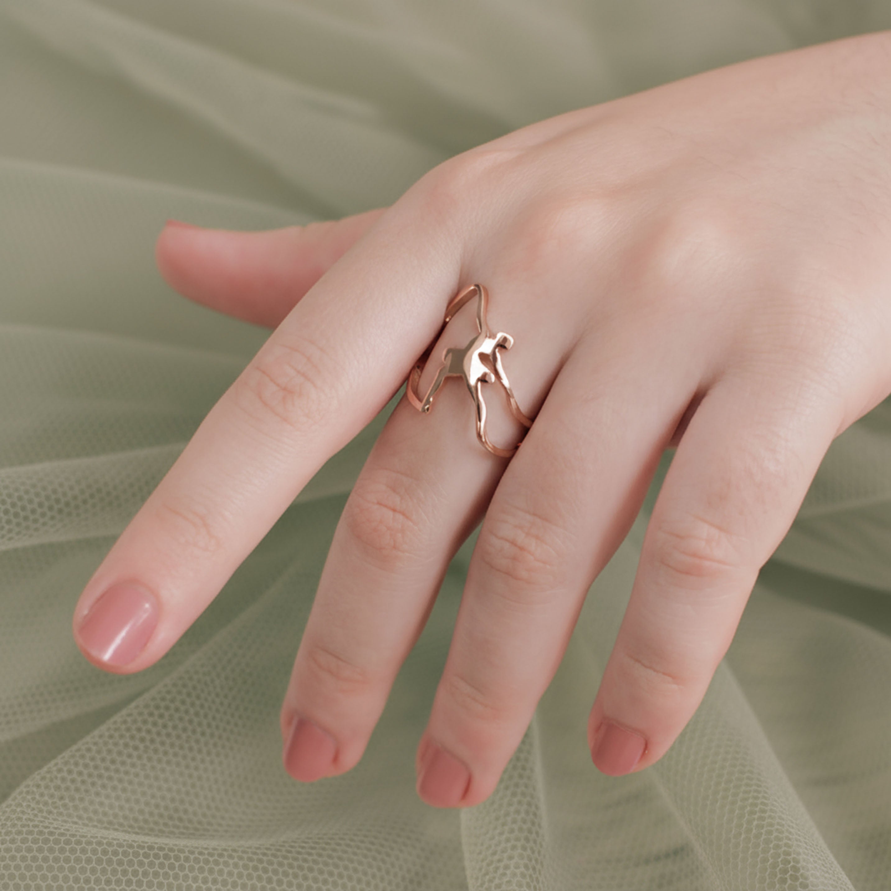 Ballerina Ring in Rose Gold Plating