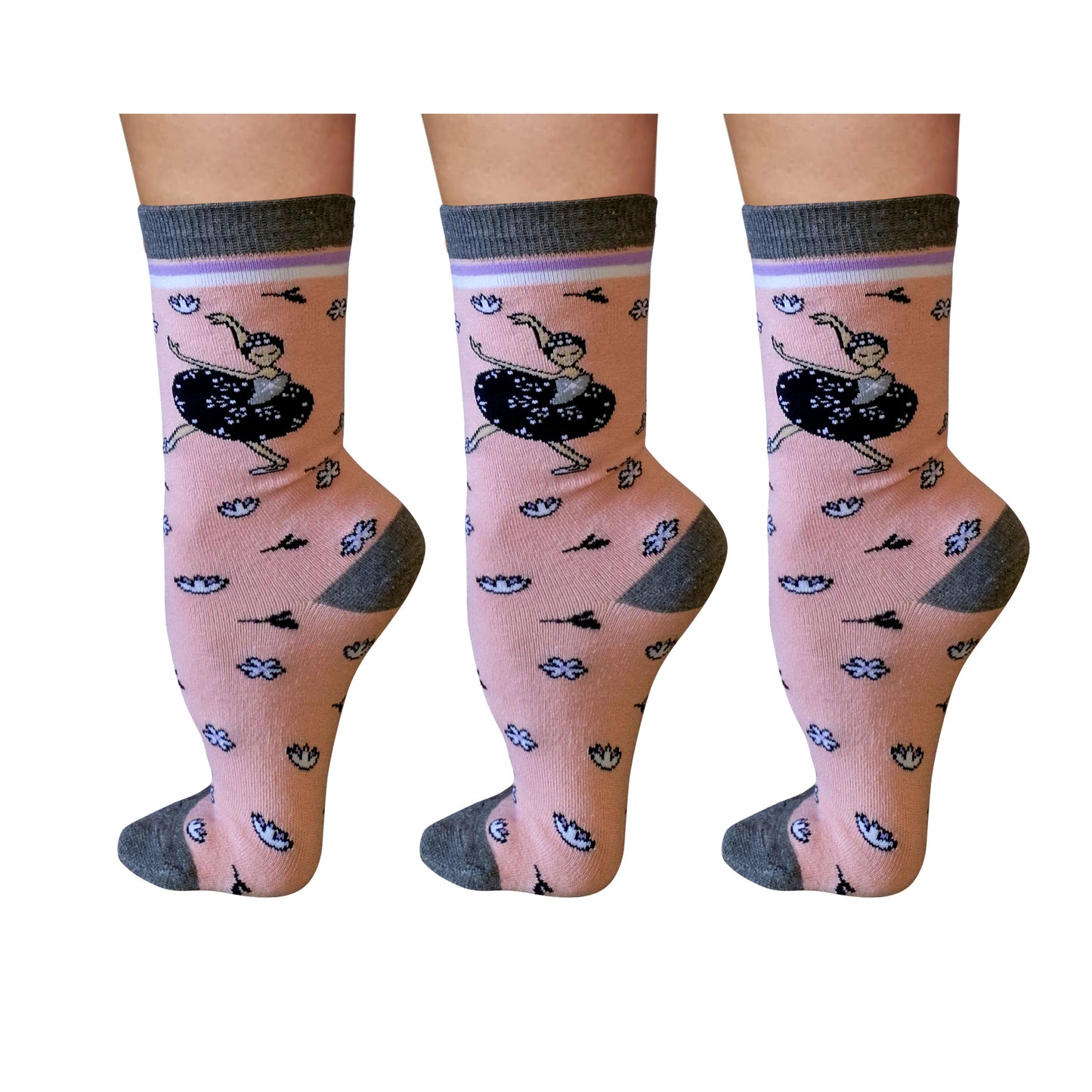 Ballerina Sock Set – 3 Pairs / Crew Length