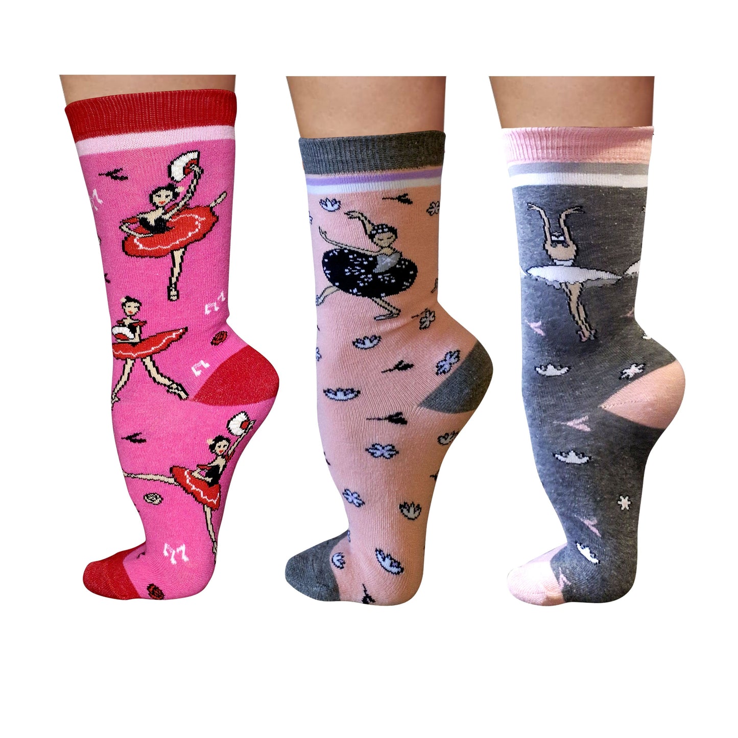 Ballerina Sock Set – 3 Pairs / Crew Length