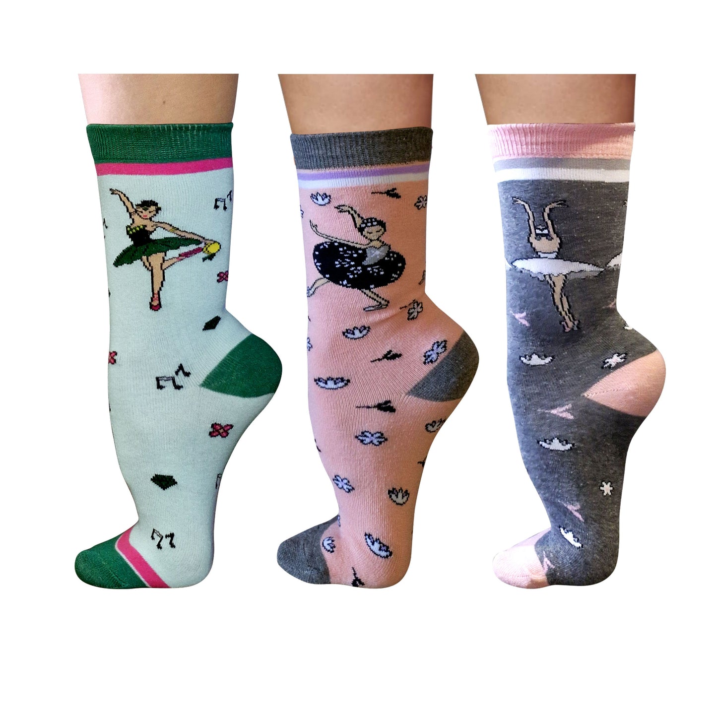 Ballerina Sock Set – 3 Pairs / Crew Length