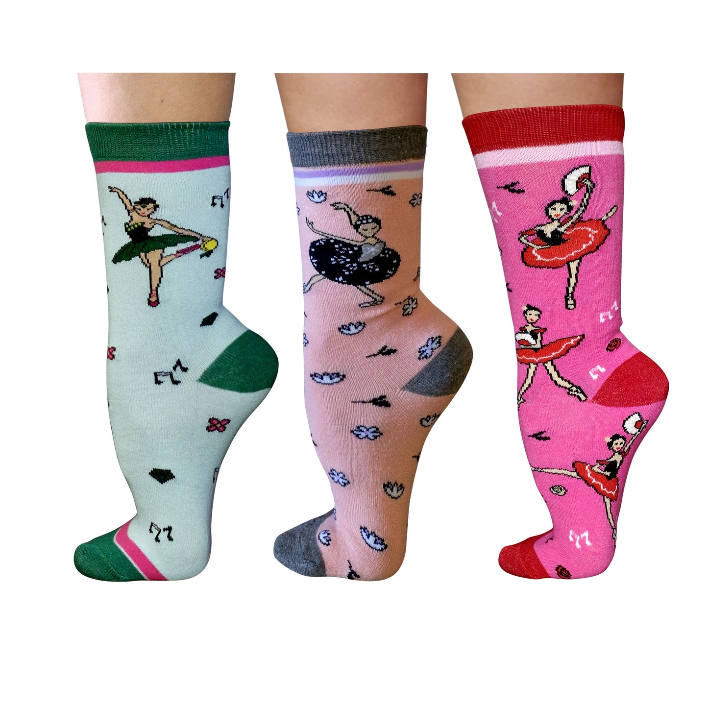 Ballerina Sock Set – 3 Pairs / Crew Length