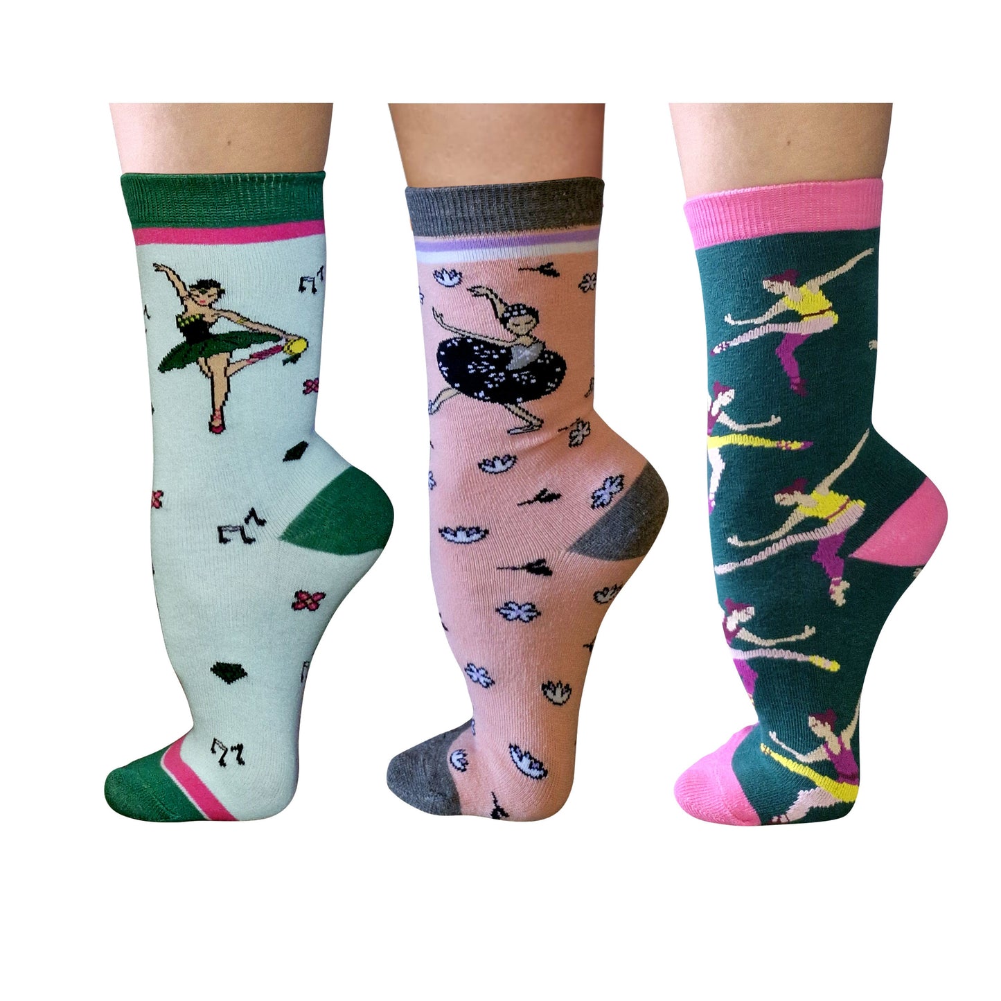 Ballerina Sock Set – 3 Pairs / Crew Length