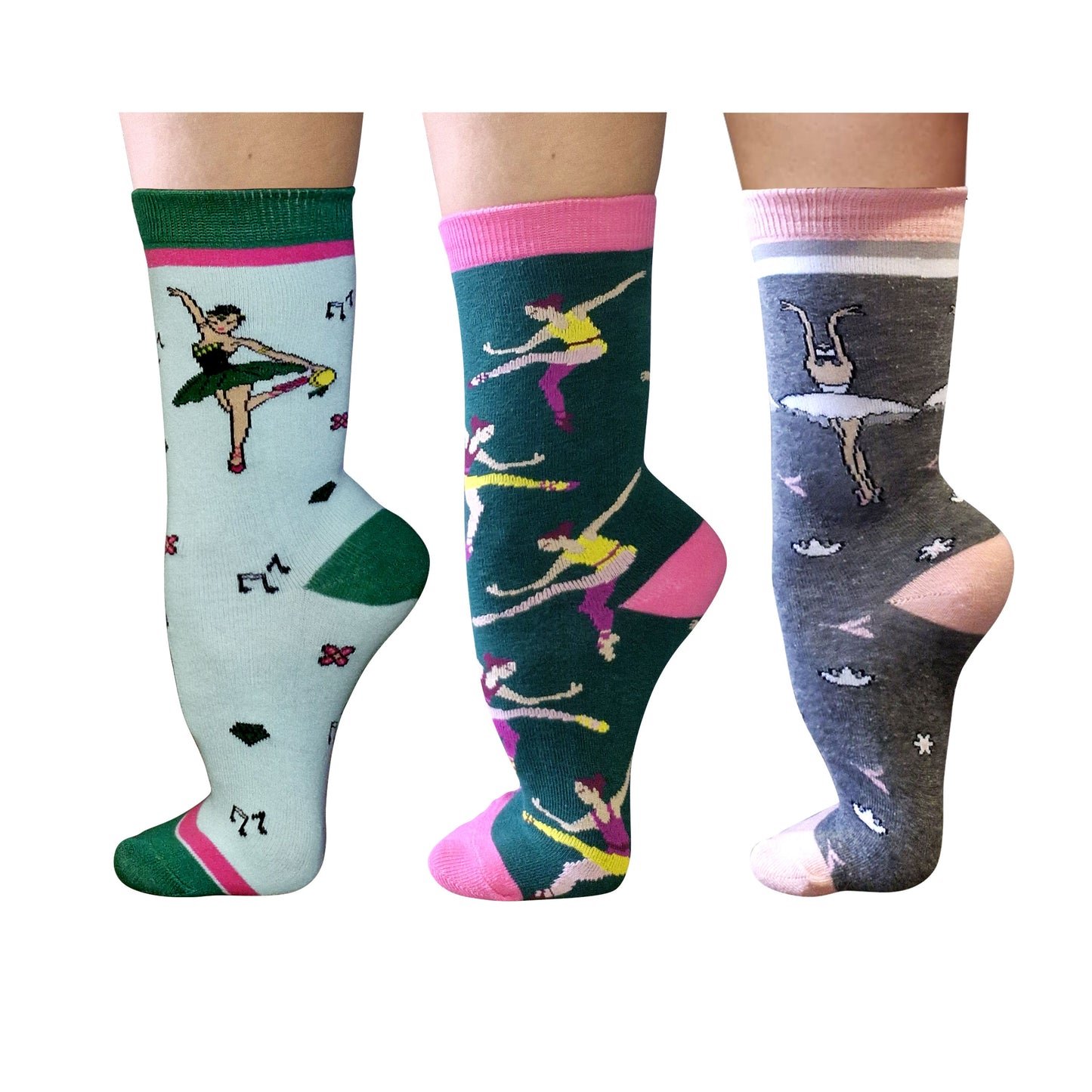 Ballerina Sock Set – 3 Pairs / Crew Length