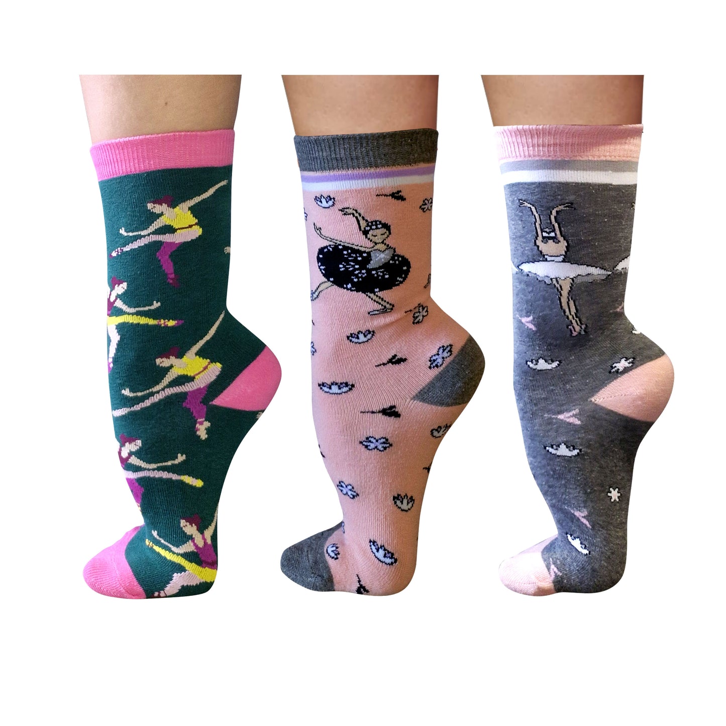Ballerina Sock Set – 3 Pairs / Crew Length