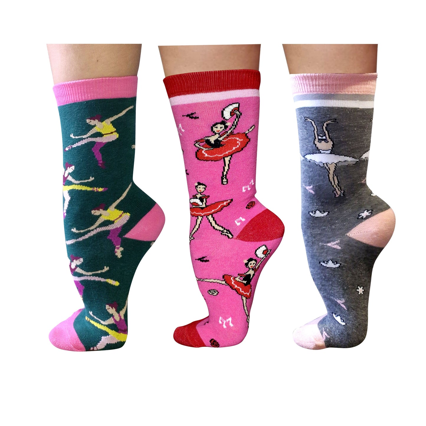 Ballerina Sock Set – 3 Pairs / Crew Length