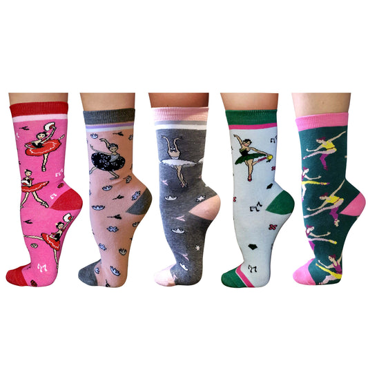 Ballerinas Sock Pack – 5 Pairs / Crew Length