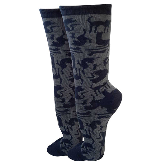 Cat Crew Socks – 1 Pair Black