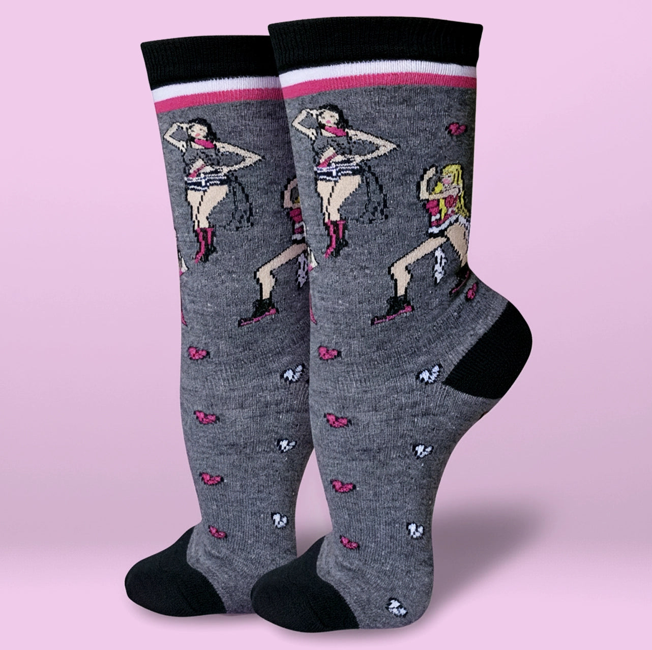 Black Pink Crew Socks - K-pop