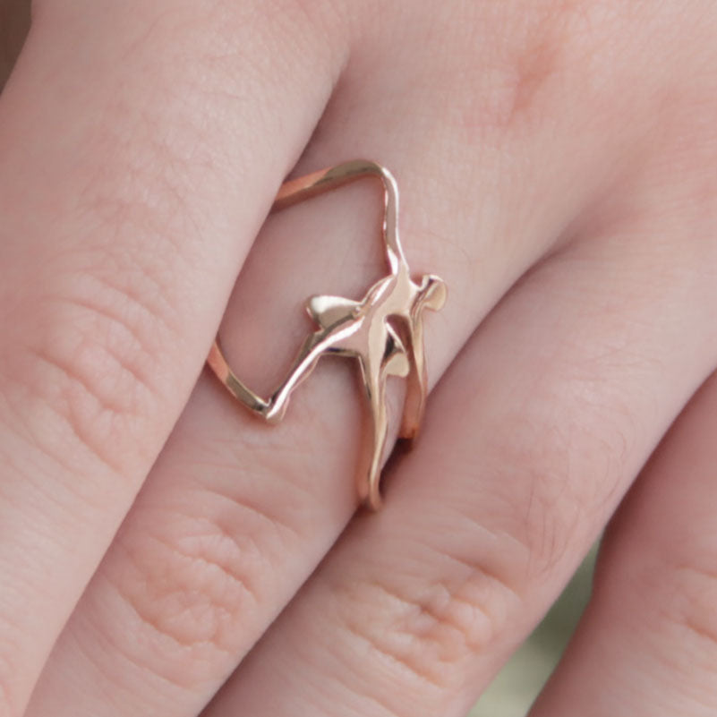 Ballerina Ring in Rose Gold Plating